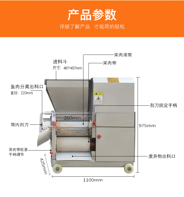 鱼肉采肉机生产厂家全自动去鱼刺鱼皮鱼骨的加工鱼丸机(图8)