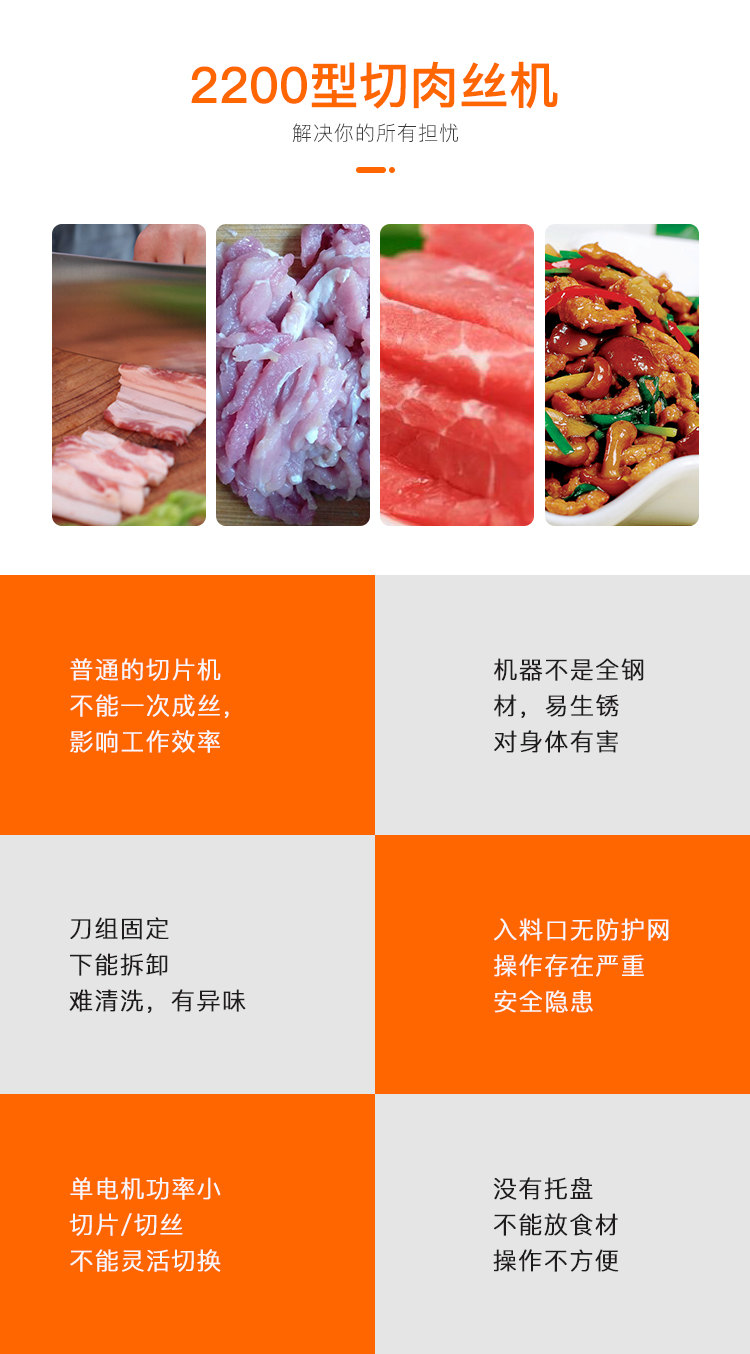 切肉丝肉丁机肉粒机商用全不锈钢切肉设备生产厂家(图3)